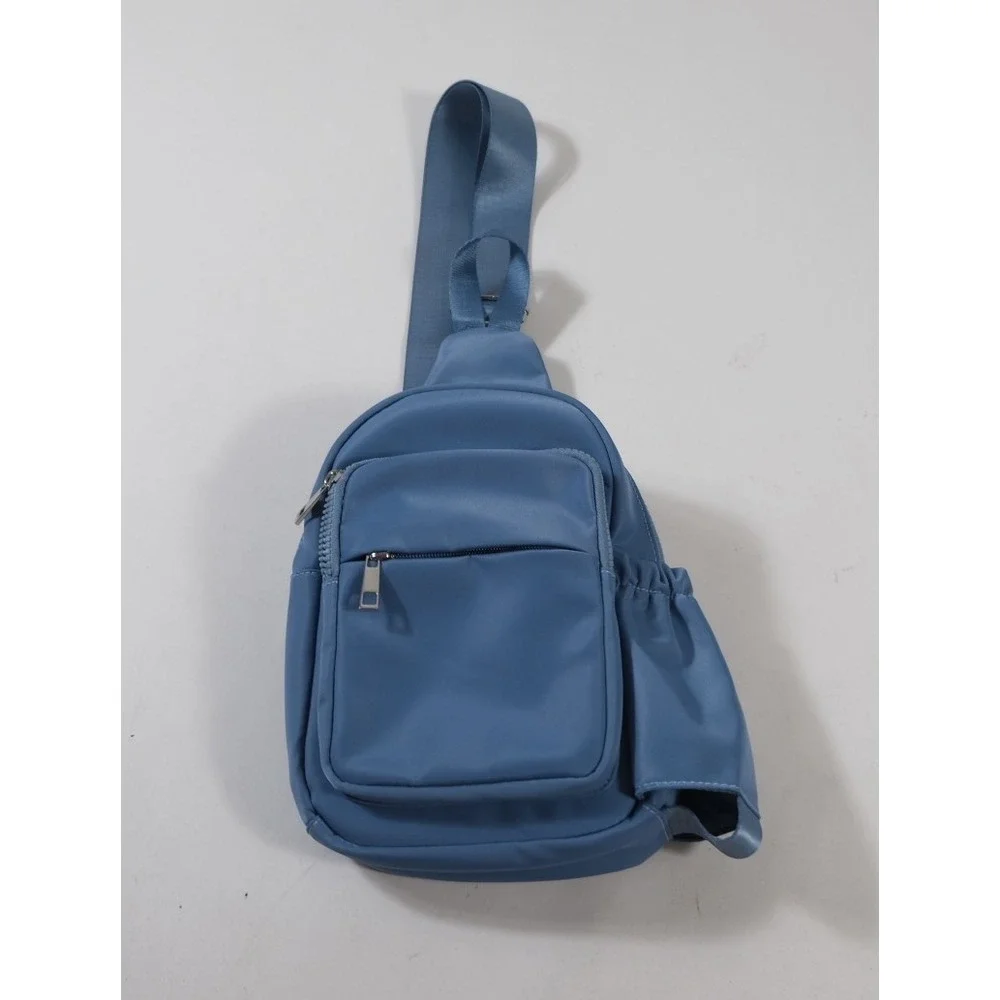 Malibu Skye Crossbody Bag Womens OS Blue Casey Nylon Sling Triple Entry Pocket